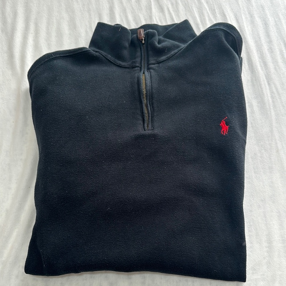 Vintage Ralph Lauren Black Quarter-Zip Pullover